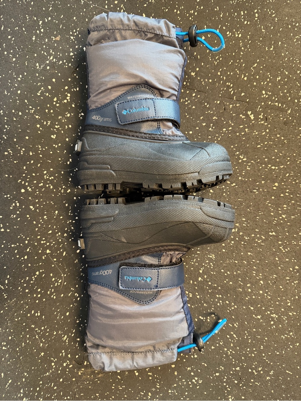 Columbia Kids' Insulated Winter Boots size 9c- Gray with Blue Accents
